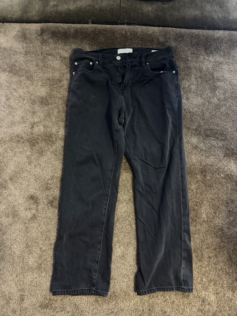 Pacsum Retro Stretch Jeans Straight Cut (32x30, Black)